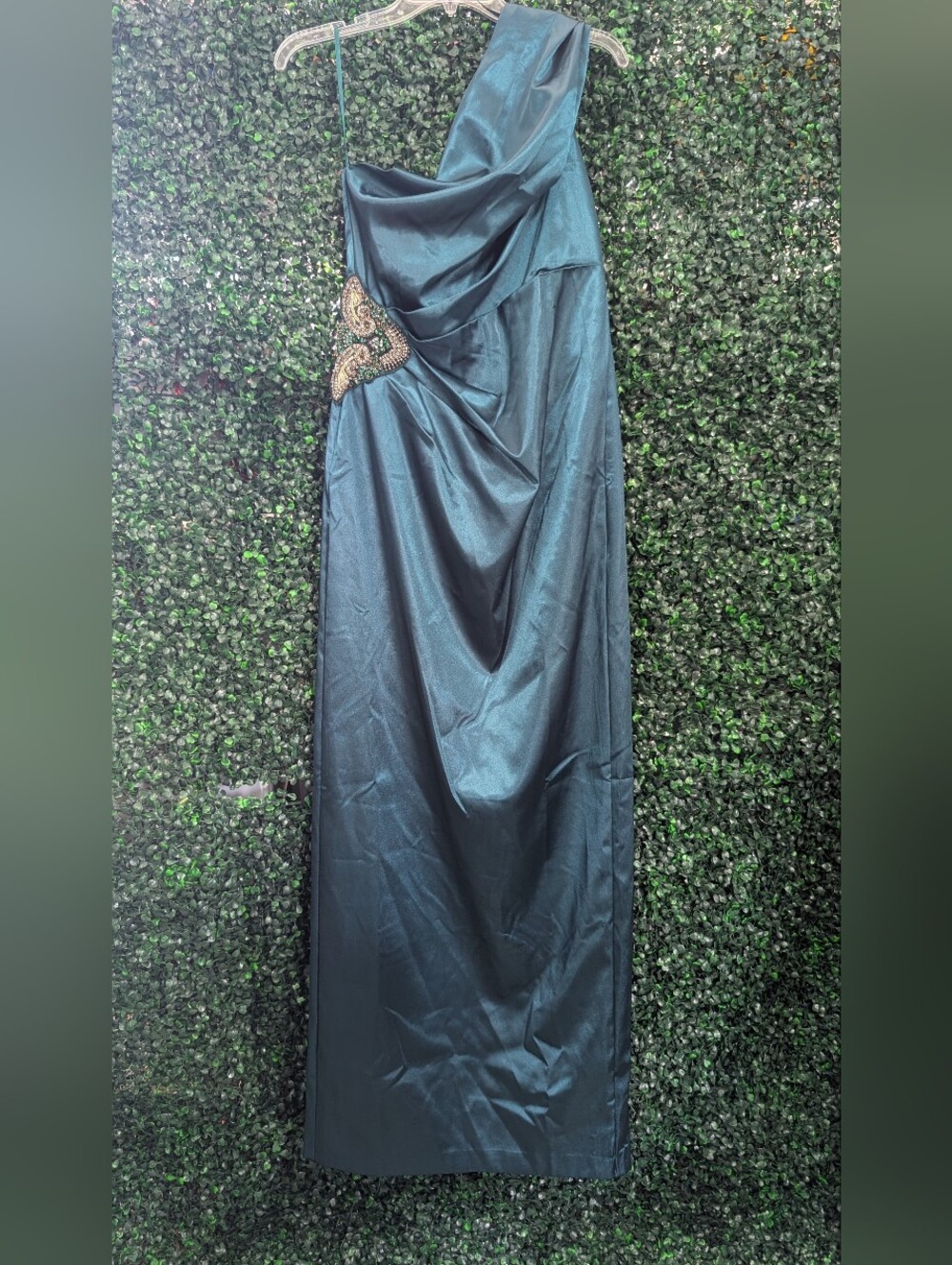 Eliza J Teal Satin Cocktail Dress